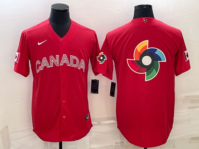 Men 2023 World Cub Canada Blank Red Nike MLB Jersey6->youth mlb jersey->Youth Jersey